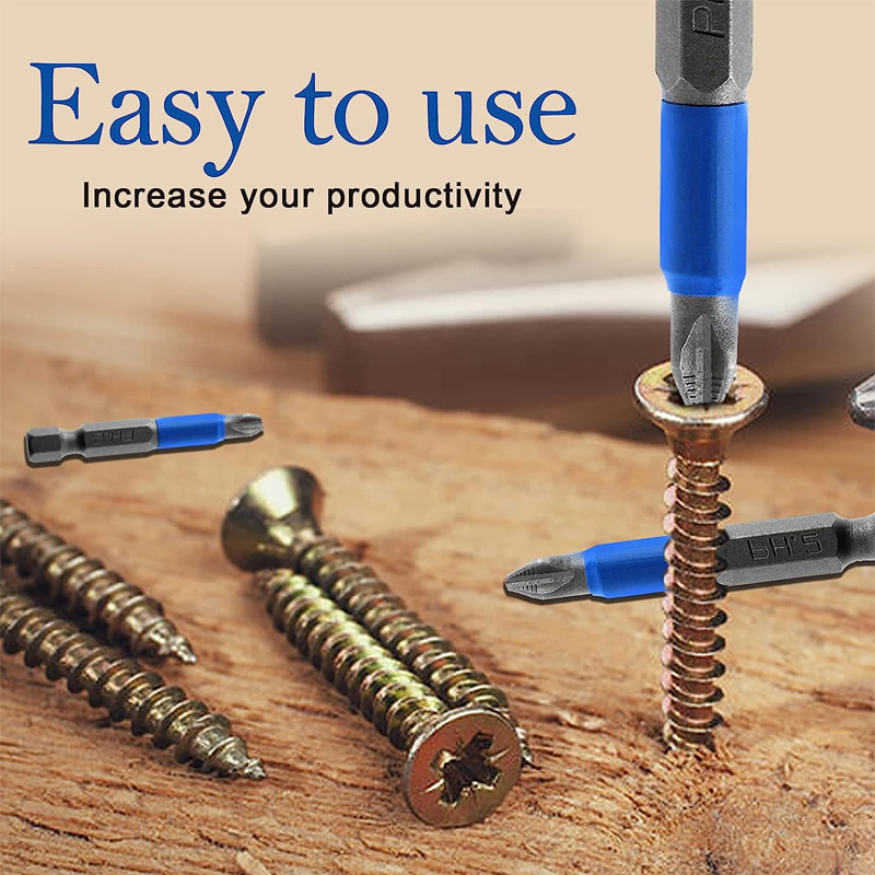Embouts de tournevis antidérapants de 50mm, 10 pièces, tête unique magnétique PH1 PZ1 PH2,PZ2,PH3 PZ3 S2, outil électrique en acier, embout Phillips, tige hexagonale