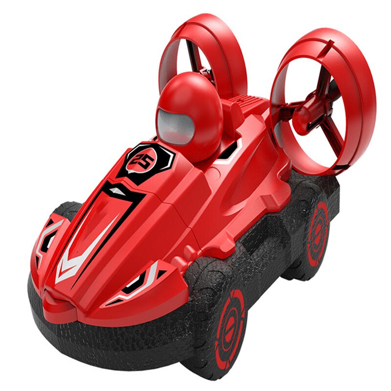 2 IN 1 Q86 RC Amphibious Drift Car Hovercraft Speed Boat Remote Control Stunt Car For Kid Boys Toy: Red