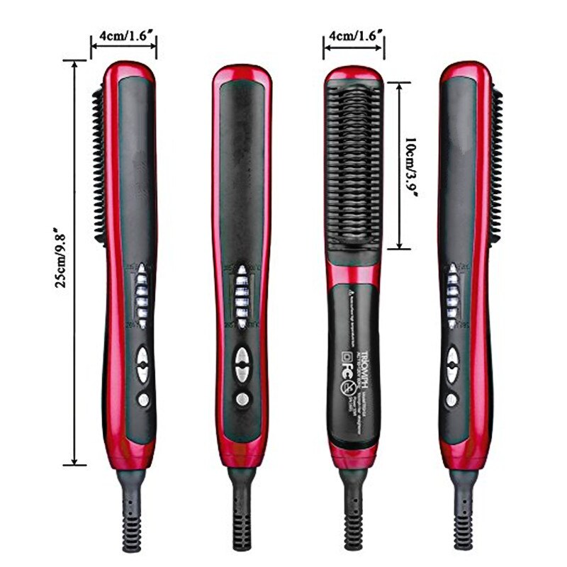 Ceramic Hair Straightener Brush Temperatures Adjustable Anion Hair Care & Anti Scald Straightening Brush for All Hair