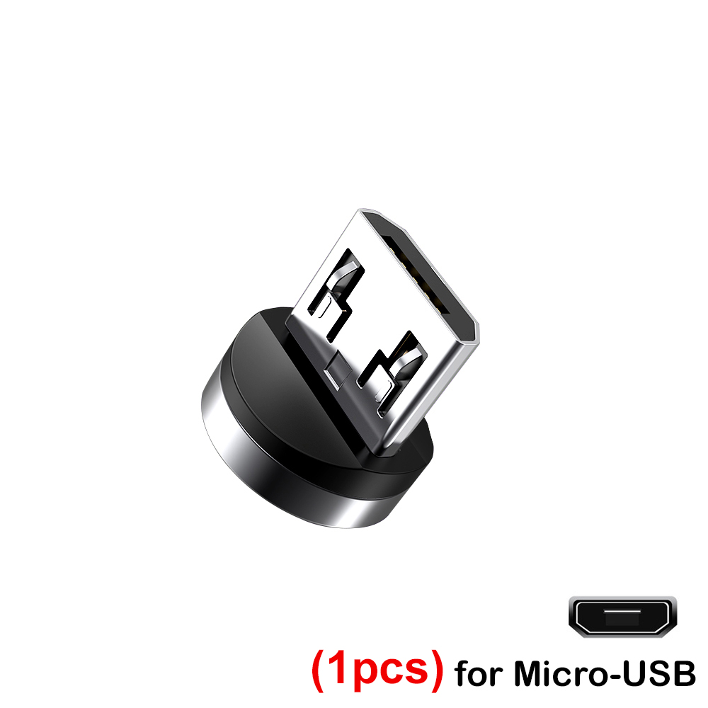 Embout de câble magnétique rond, prise de câble de chargement Micro USB, adaptateur de câble magnétique USB Type C pour Iphone, embouts de câble de chargeur magnétique: WHITE