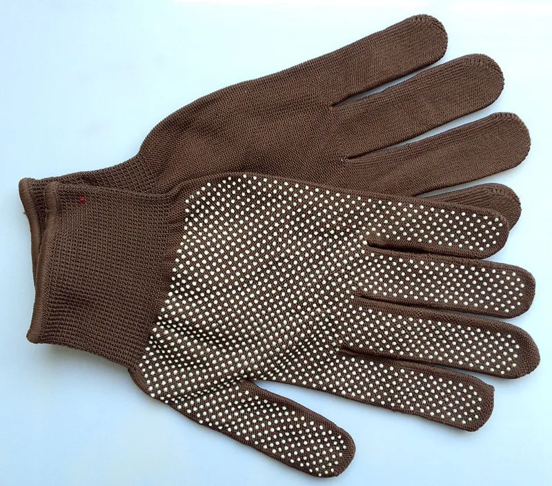 1Pair Hair Straightener Perm Curling Hairdressing Heat Resistant Finger Glove Hair Styling Tools Heatproof Protective Gloves: Silver