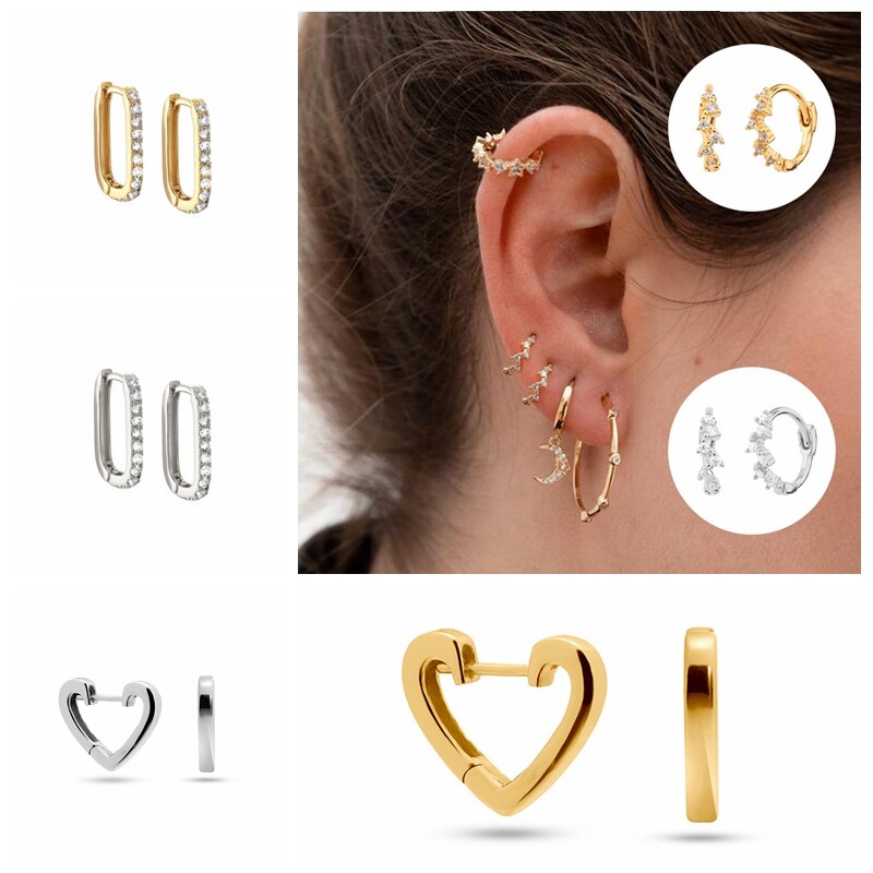 Trendy kvinde piger elskers uregelmæssige 925 sterling sølv bling øreringe til jubilæum bryllupsfest fine smykker
