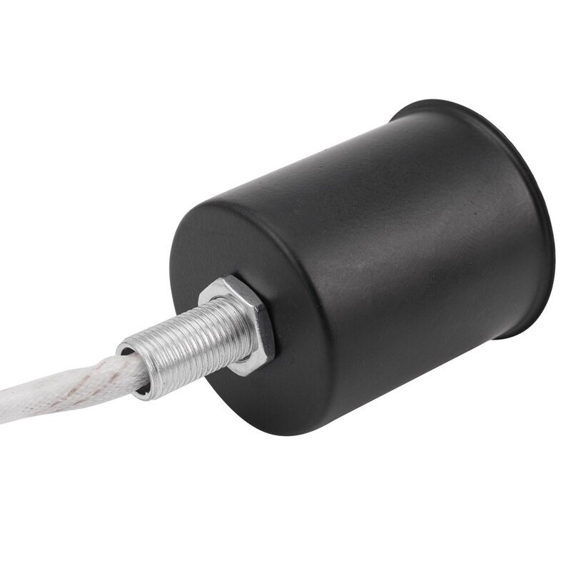 2X E27 Ceramic Screw Base Round LED Light Bulb Lamp Socket Holder Adapter Metal Lamp Holder With Wire Black