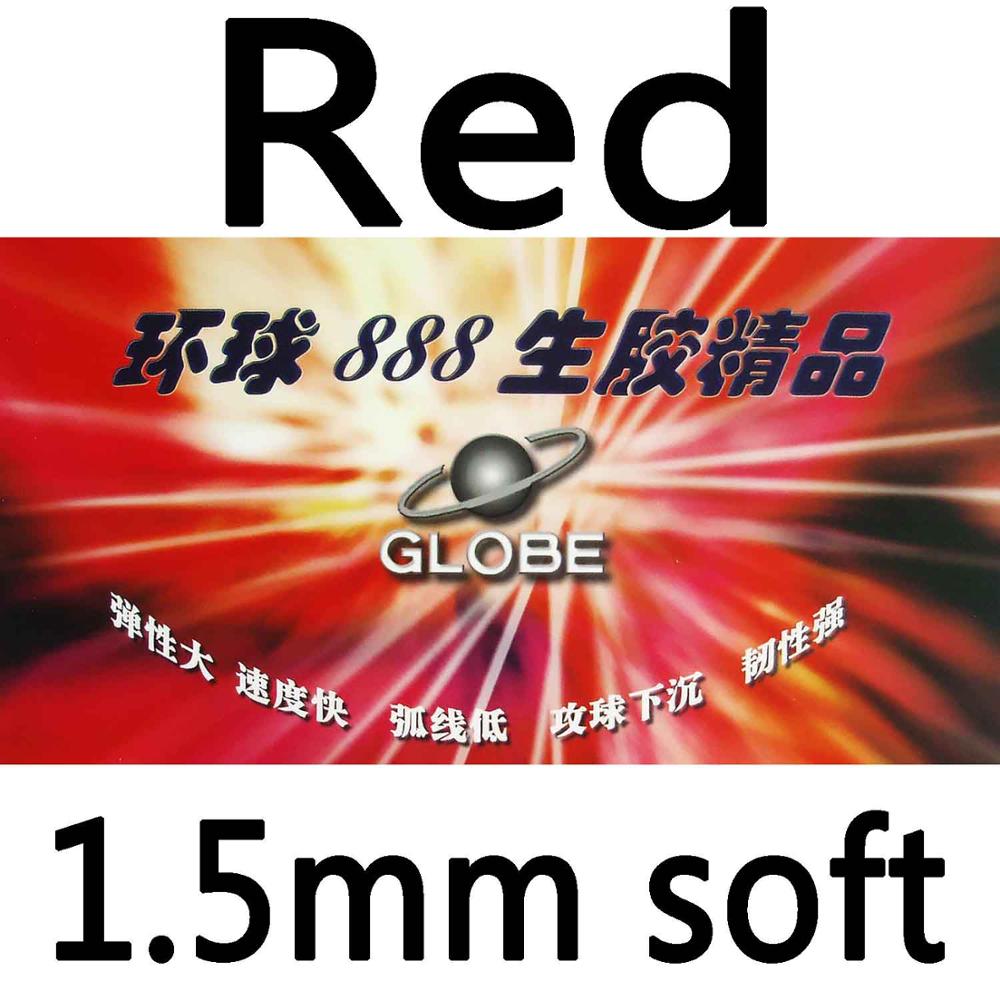 Globe 888 Half Lange Pips-Out Tafeltennis PingPong Rubber met Spons: Red 1.5mm soft