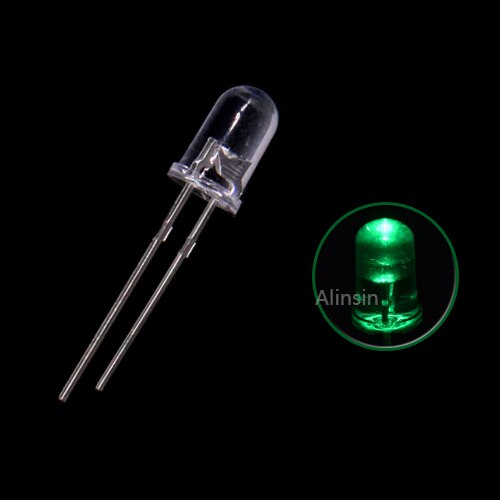 100Pcs F5 5Mm Led Light Emitting Diode Wit Rood Blauw Groen Geel Roze Kleur Lamp Lamp 2V 3V Pcb: green