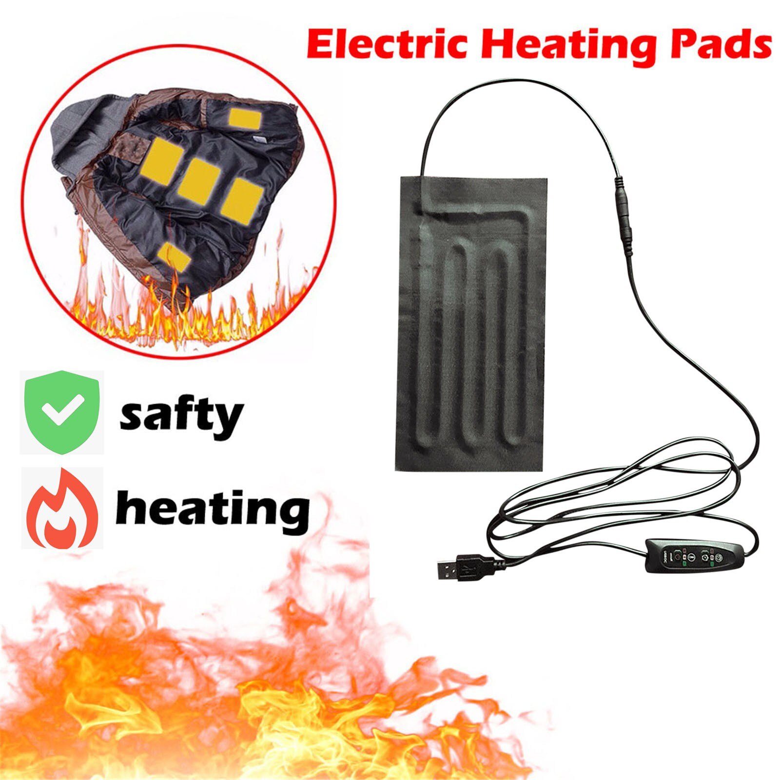 Usb Heater Electric Heating Pad Pad Heater Thermal Clothes Heated Outdoor Mobile Electric Heater Calefactor Eléctrico