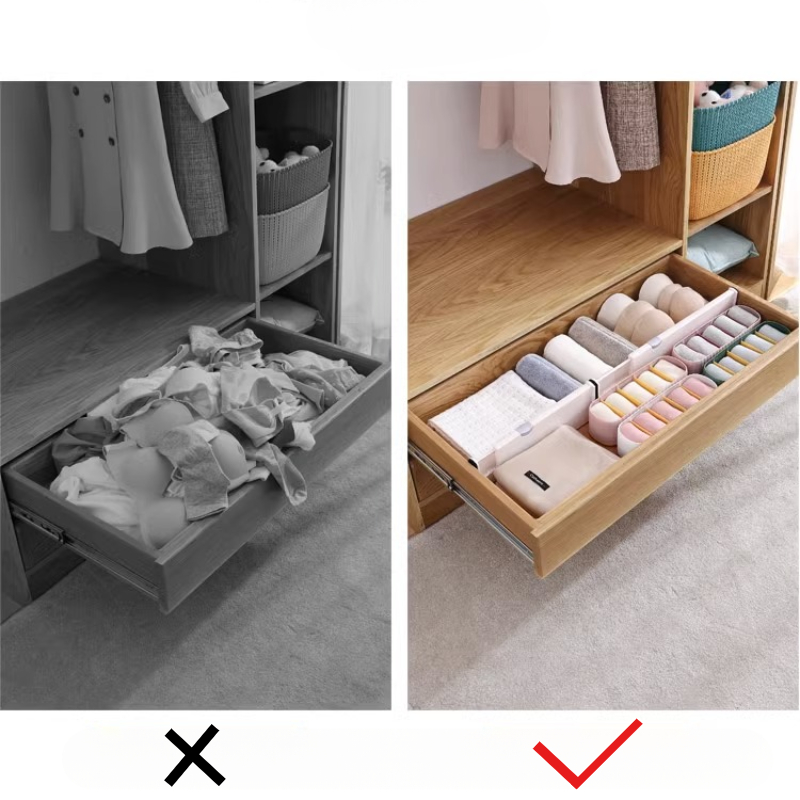 T Drawer Divider Adjustable Home Organization Dividers White Plastic Partition Holder Retractable Drawer Dividers