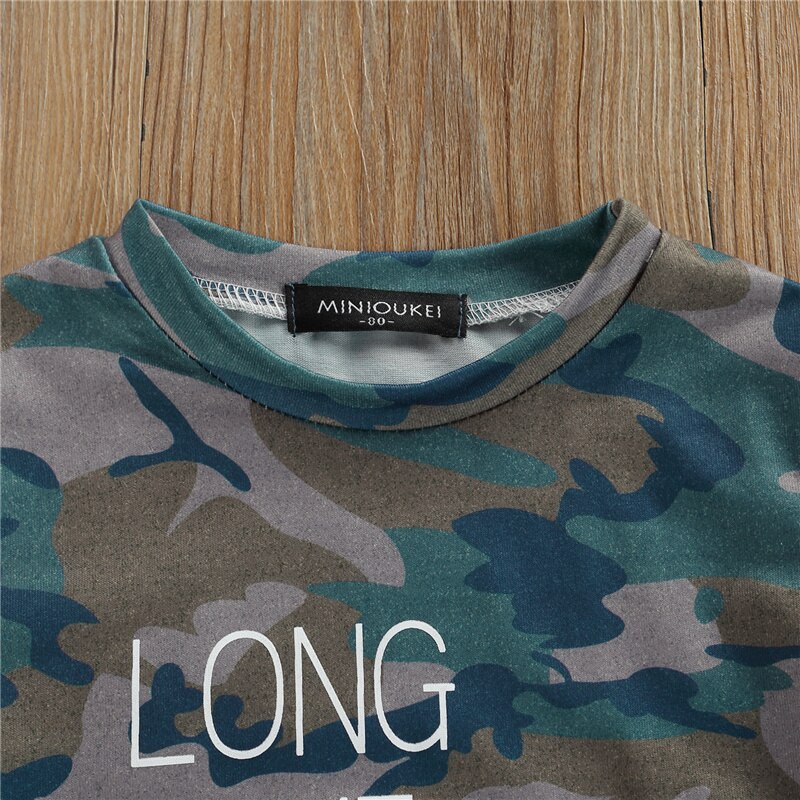 Kleine Jongens Zomer Ademend T-shirt, Kinderen Casual Camouflage Brief Afdrukken Korte Mouw Ronde Kraag Top Kleding