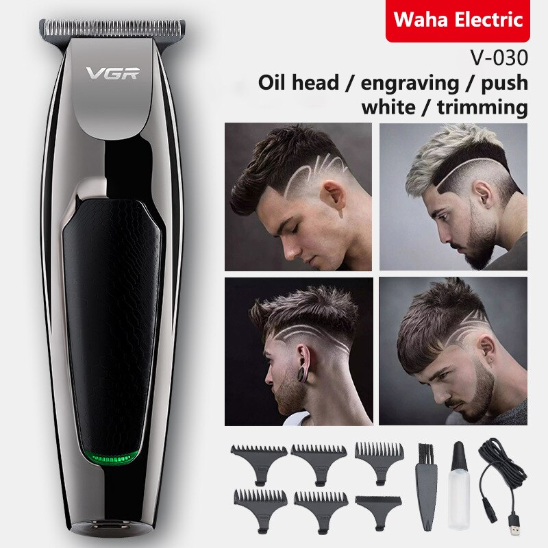 Elektrisk hårklipper genopladelig barbermaskine lavt støjniveau hår trimmer trådløs mænds hårklipper cut cutter maskine