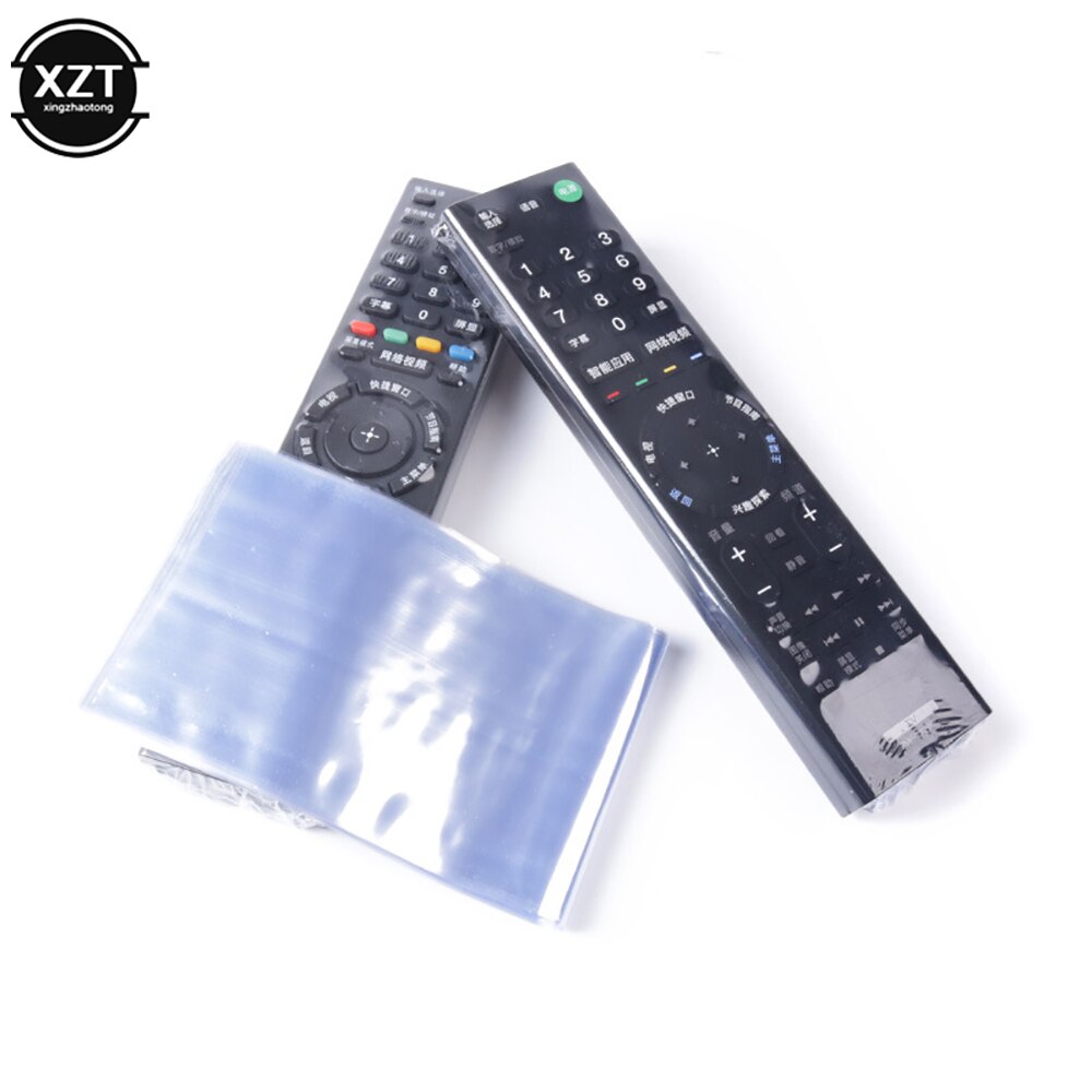 10Pcs Clear Krimpfolie Zak Tv Afstandsbediening Case Cover Airconditioning Afstandsbediening Beschermende Anti-Stofzak 8/6*25Cm