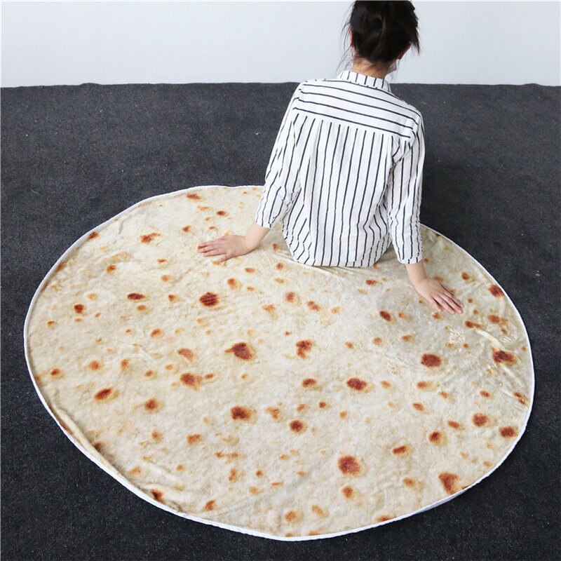 Couverture à motif de Tortilla en maïs, Plaid doux, Plaid, pour lit, canapé, peluche, couvre-lit, manta Burrito Koce: Burrito blanket 3 / diameter-100CM