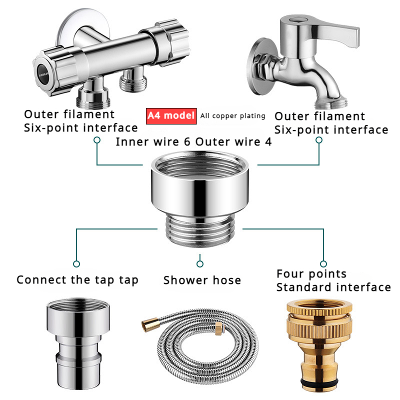 Stainless Steel Faucet Connector M22 To M20 M18 M1/2" Thread Joints Water Purifier Accessory Kitchen Water Tap Adapter Fittings