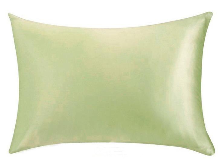 Momme-draps en soie de mûrier | Dimensions: 19, 20x30 pouces, 51X76cm, taille de reine avec fermeture éclair cachée, modèle 100%: 14 fruit green