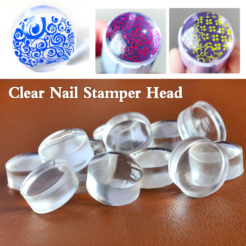 1pcs 2.8cm Clear Jelly Nail Stamper Refill Transparante Siliconen Nail Art Stempelen Hoofd