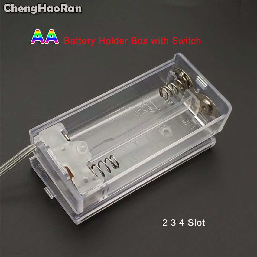 Chenghaoran 2 3 4 Slot Aa Clear Batterij Houder Box Case Met Switch 2 Aa 2A Batterij Opslag Houder box Case Met Switch