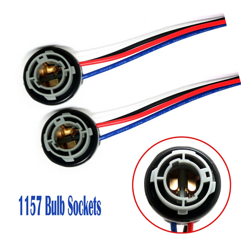 2Pcs 1157 Bulb Socket BAY15D Lamp Holder P21/5W Adapter Base Connector For Brake Light Plastic Car Accessories