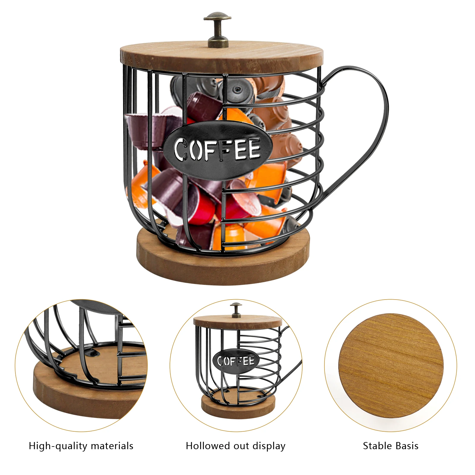 Porte-dosette de café pour tasses K, porte-gobelets K pour comptoir, organisateur de dosettes de café en forme de tasse, panier de rangement de dosettes de café pour café B