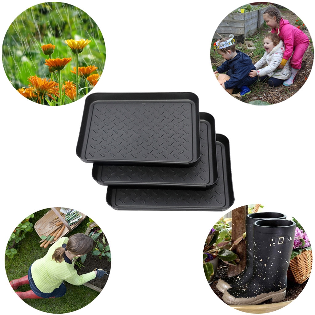 Multi-Purpose Garden Outdoor Boot Mat Tray Boot Mat And Tray for Floor Protectio Plastic Mud boots shoe plate Seasoning storage
