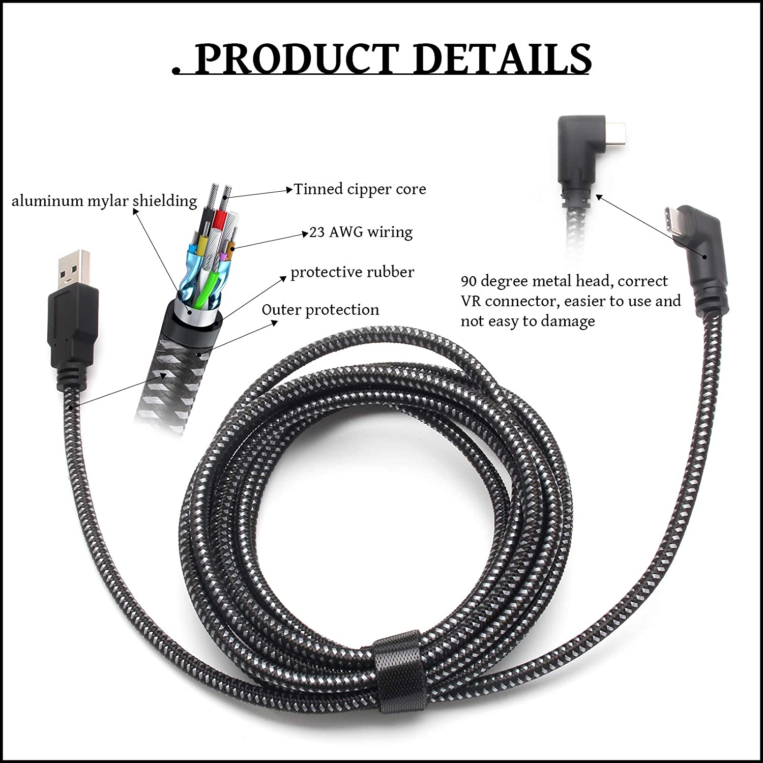 For Oculus Quest 2 Link Cable 5M/6M USB 3.0 Quick Charge Cables for Quest2 VR Data Transfer Fast Charges VR Headset Accessories