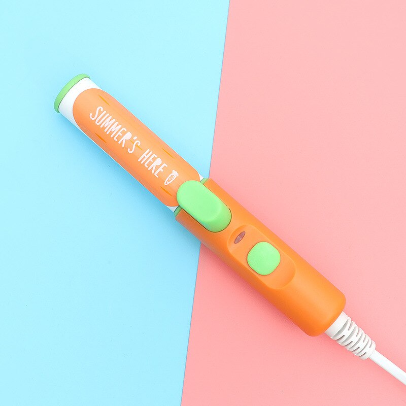 Buckle Mini Hair Curler Straightener Electric Splint Hair Curling Irons Travel Hair Tools Cute Candy Color Flat Iron: 02