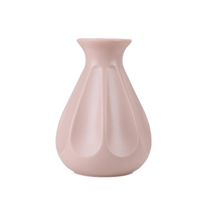 Blomstervase hvid imiteret keramisk urtepotte dekoration hjemme plast vase: 11