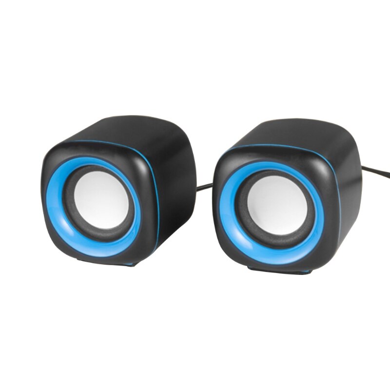H052 Computer Speaker USB Speaker Small Wired Multimedia Speaker for PC Monitor Desktop Laptop Smartphones Tablets Projectors: dark blue