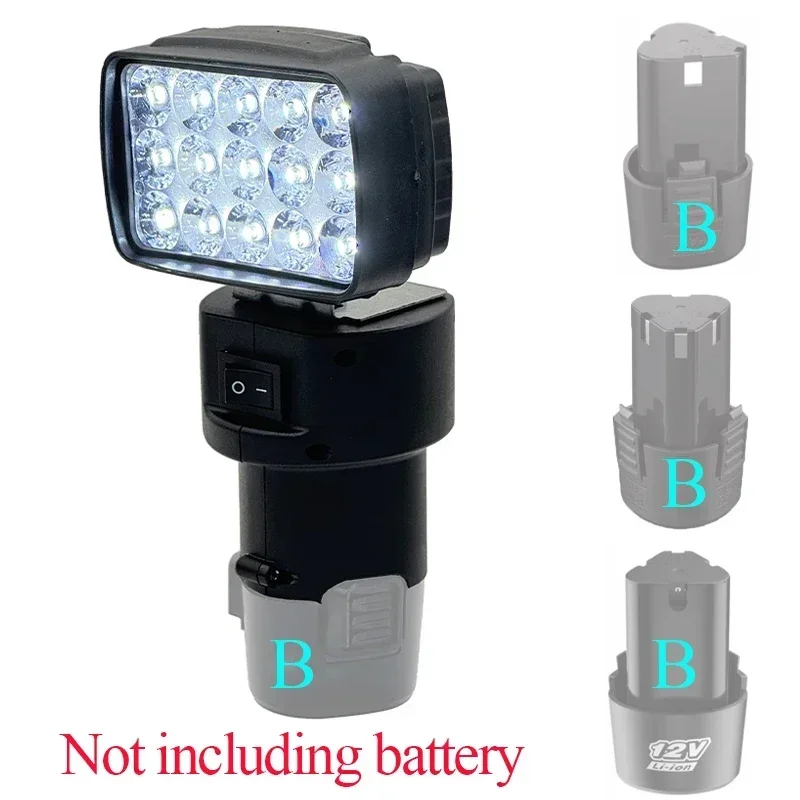 Lámpara de trabajo con batería de litio, foco, linterna para Lomvum DeYun ZhiPu para KoMax GCRAFT, batería de litio de 12V y 10,8 V