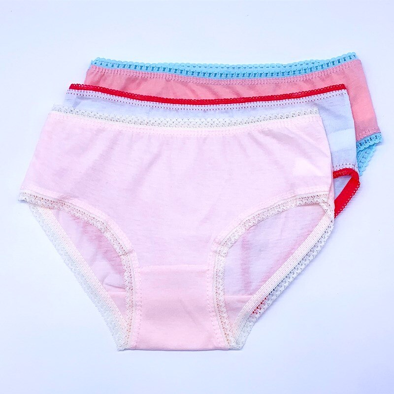 12 stk/parti pigetrusser bomuld børneundertøj trusser ensfarvede undertøj 2- 12 år