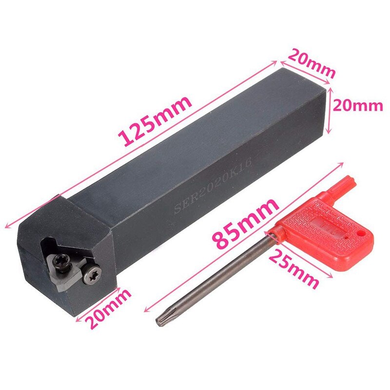 SER2020K16 CNC Lathe Turning Tool Holder Boring Bar with 10Pcs 16ER AG60 Blade Insert Machine Accessories Turning Tool Set