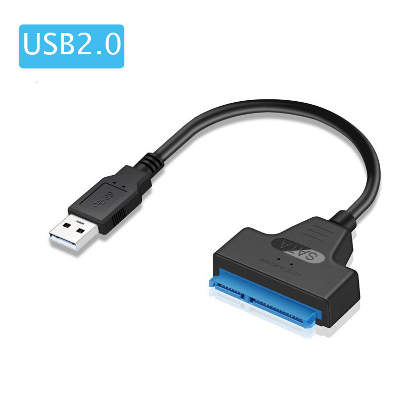 Cabo SATA para USB 3.0 / 2.0 de até 6 Gbps para disco rígido SSD externo de 2,5 polegadas SATA 3 Adaptador de 22 pinos USB 3.0 para cabo SATA III: BRANCO