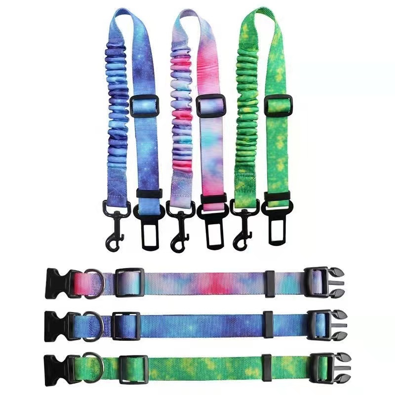 Universal Cat Dog Collar And Leash Set Car Safety Leash Adjustable Telescopic Tow Rope Outdoor Travel Fixing Belt Pet Products
