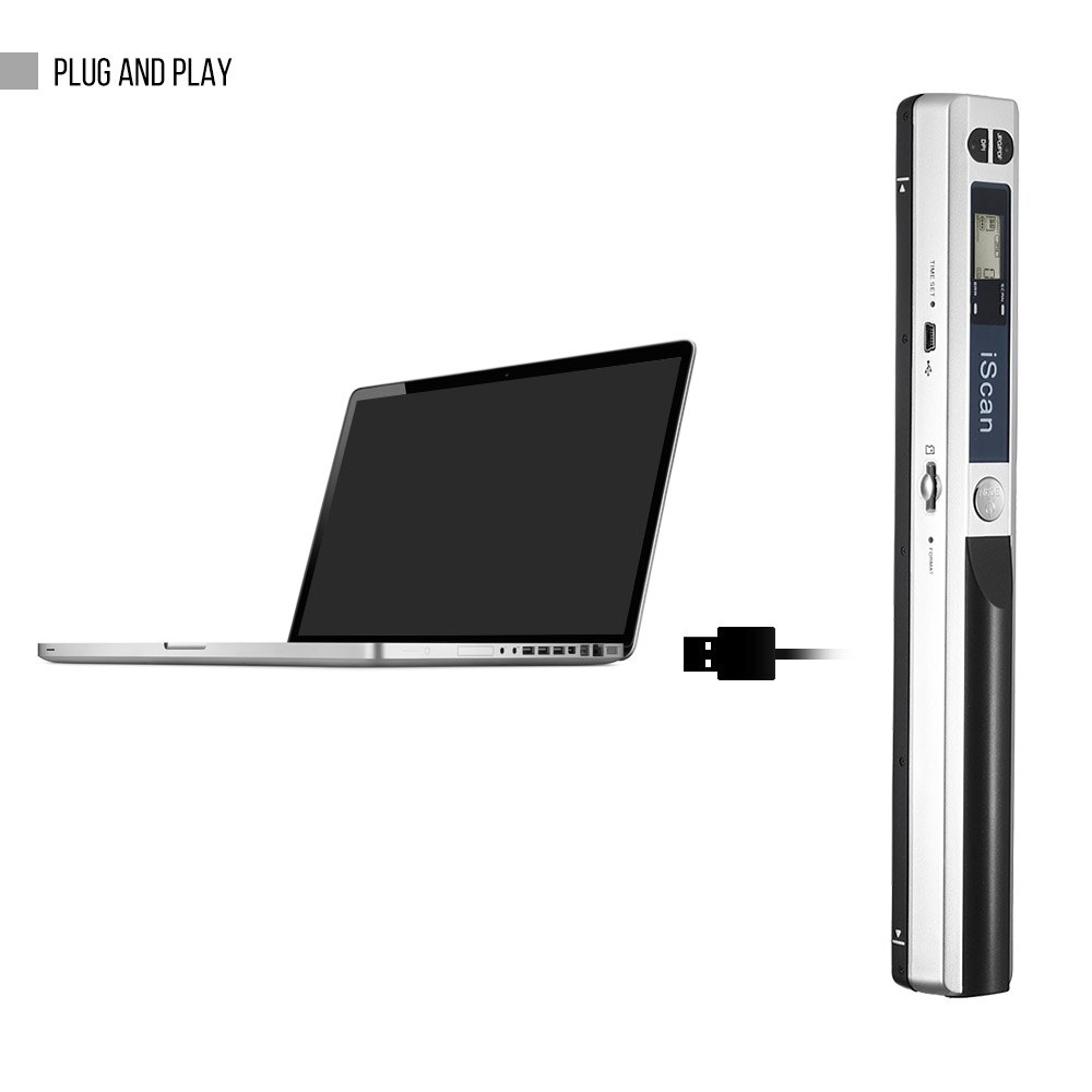 Portable Wireless Scanner Mini Handheld Document Scanners A4 Book Scanner 900 DPI Scan Tool for Scanning Documents