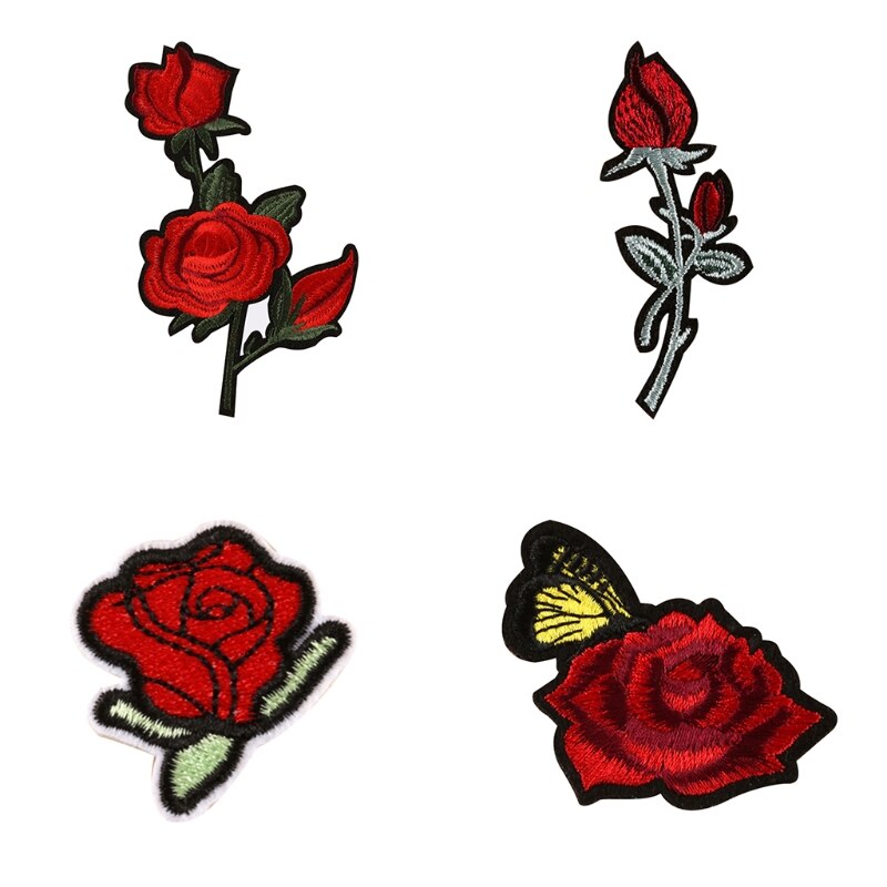 11Pcs Assorted Rose Flower Patch Embroidered Iron on Applique Patch for Craft Sewing Clothing Other Fabrics