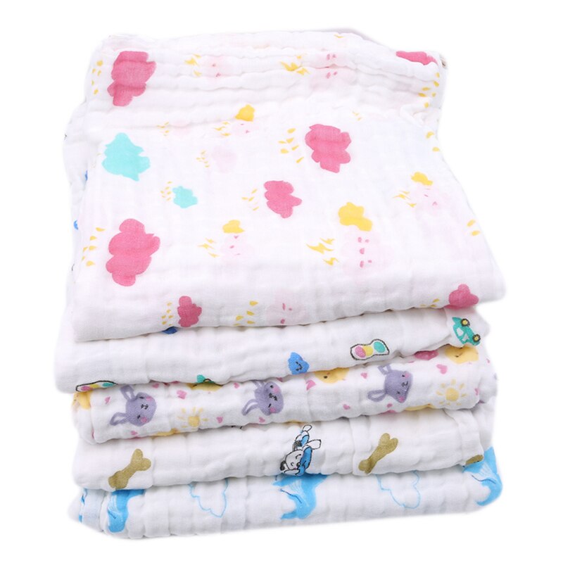 Super Soft Breathable Muslin Cotton Newborn Baby Washed Baby Blanket Thick Bath Towel Cartoon Pattern