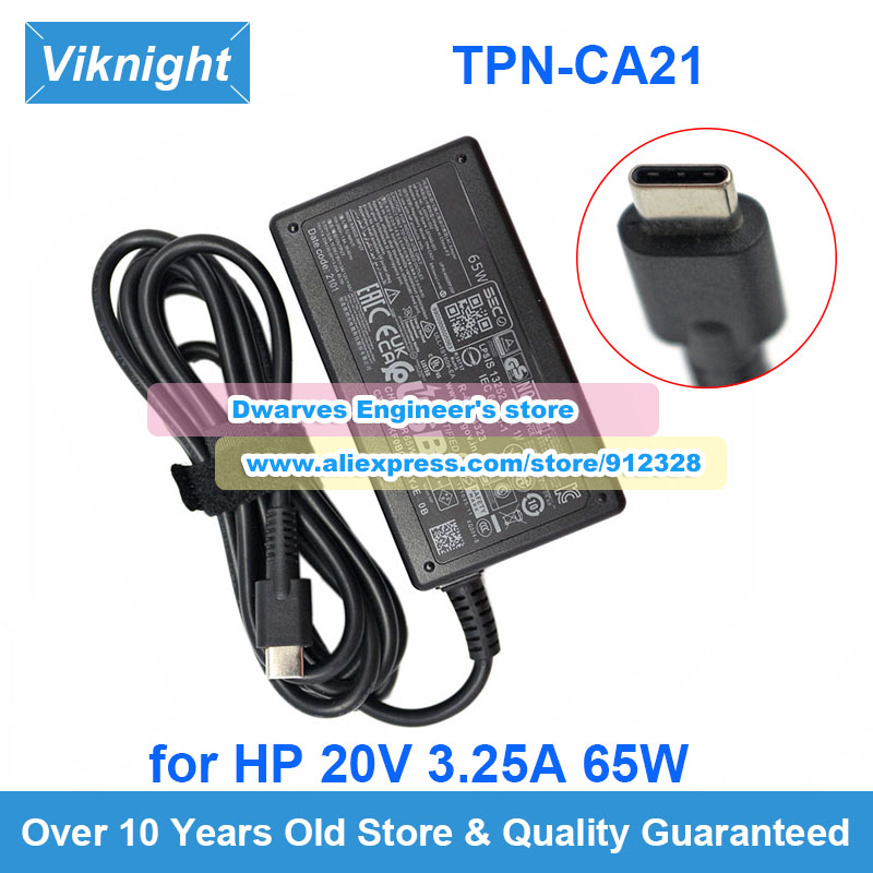 Original TPN-CA21 AC Adapter 20V 3.25A 65W Laptop Charger for HP A065RP25P L65505-002 L67440-001 Power Supply USB-C