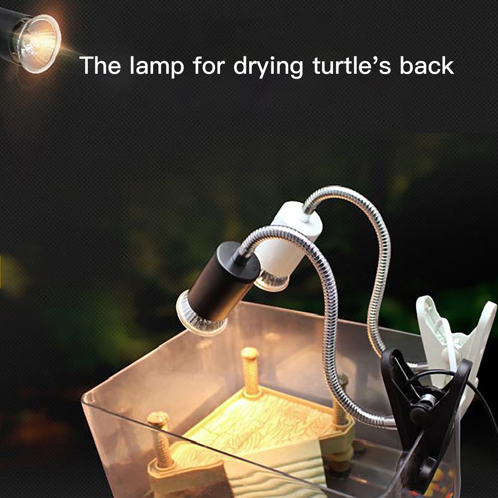 Portalampada riscaldante per rettili per acquario tartaruga rotazione a 360 gradi E27 portalampada lampadina a clip con coperchio a clip per lampada