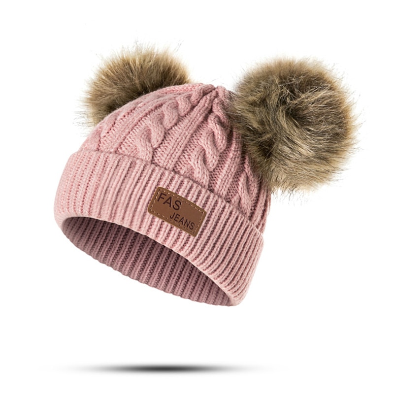 Pipot vauvan hattu pompon talvi lasten hattu neulottu söpö lippis tytöille pojille rento yksivärinen tyttöjen hattu taaperoille
