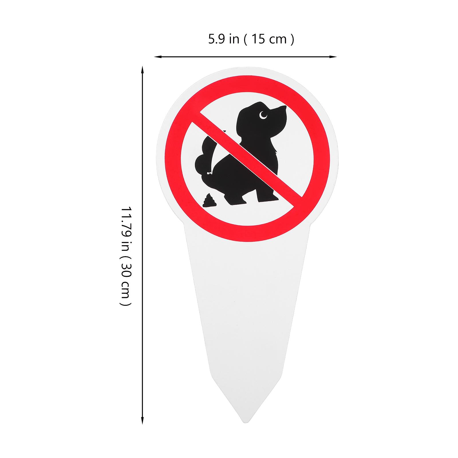 Dog Poop Sign Garden Lawn Yard Decoration No Pooping Prevention Stake Awareness Signs Double Sided