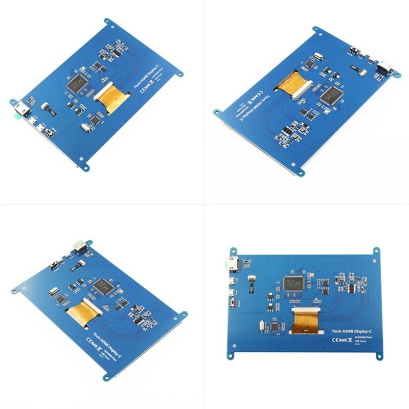 7 Inch LCD Display Full View LCD IPS Press Screen 1024X600 HD Display Monitor for Raspberry Pi 3B+/4B