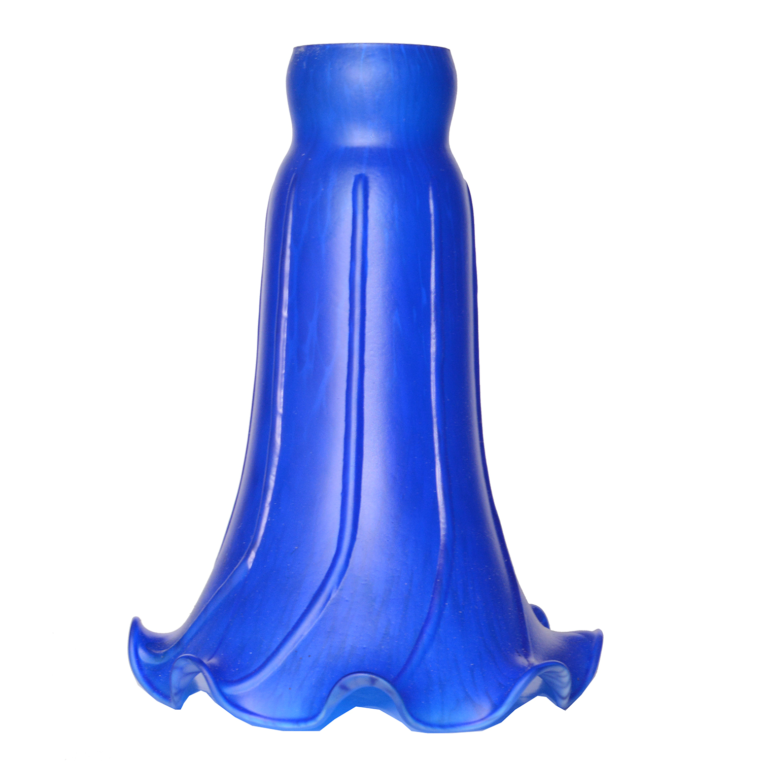 Pond Lily Lamp Shade Glass Lampshade 4" Wide 6" Tall 1.5" White Blue Rosy Yellow Green Peach Purple Amber Pink: Blue