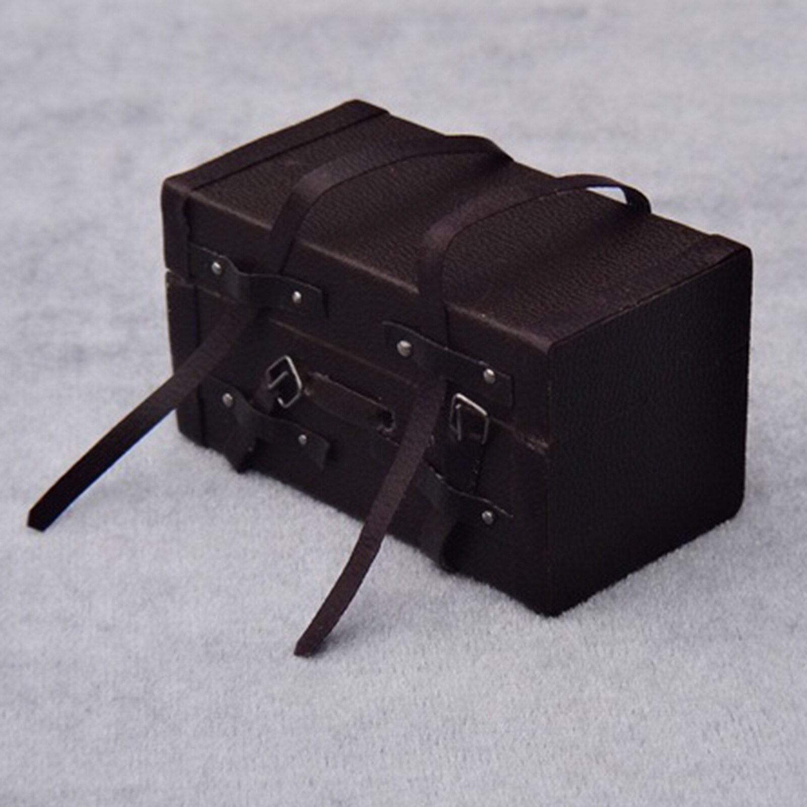 1:12 Scale Dolls House Handmade Vintage Old Classic Leather Wooden Miniature Suitcase Luggage Carry Case Treasure Chest