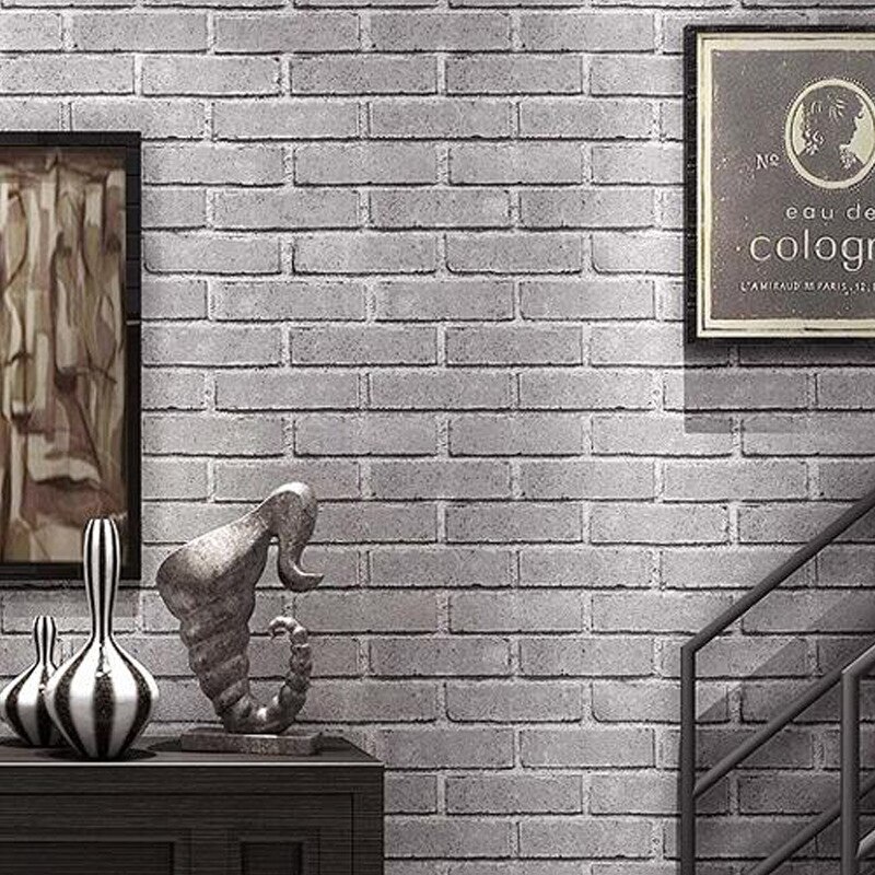 Papel tapiz con patrón de ladrillo 3D, no tejido, Retro, autoadhesivo, para decoración del hogar, sala de estar, dormitorio, 10M