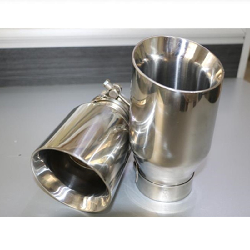 Terminale di scarico silenziatore di scarico 63-101mm universale in acciaio inos