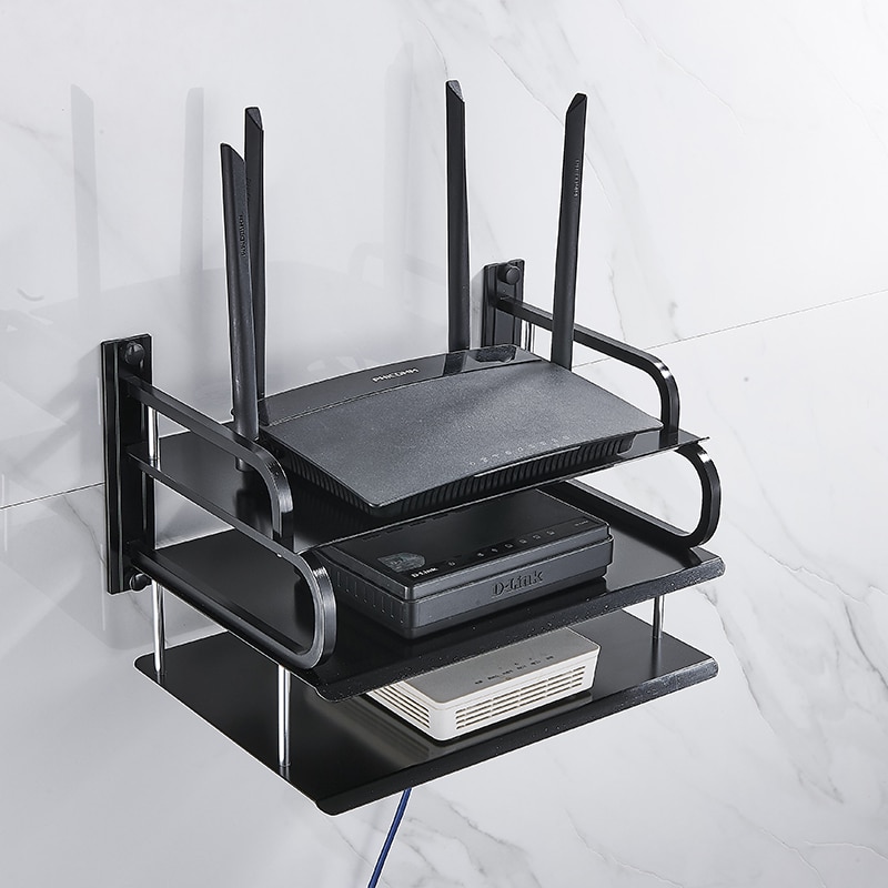 Metal Wall Mounting Wireless Wifi Router Boxes/TV Set-Top Box/DVD Player Stand/Telephone Holder Rack Shelf Bracket WJ506