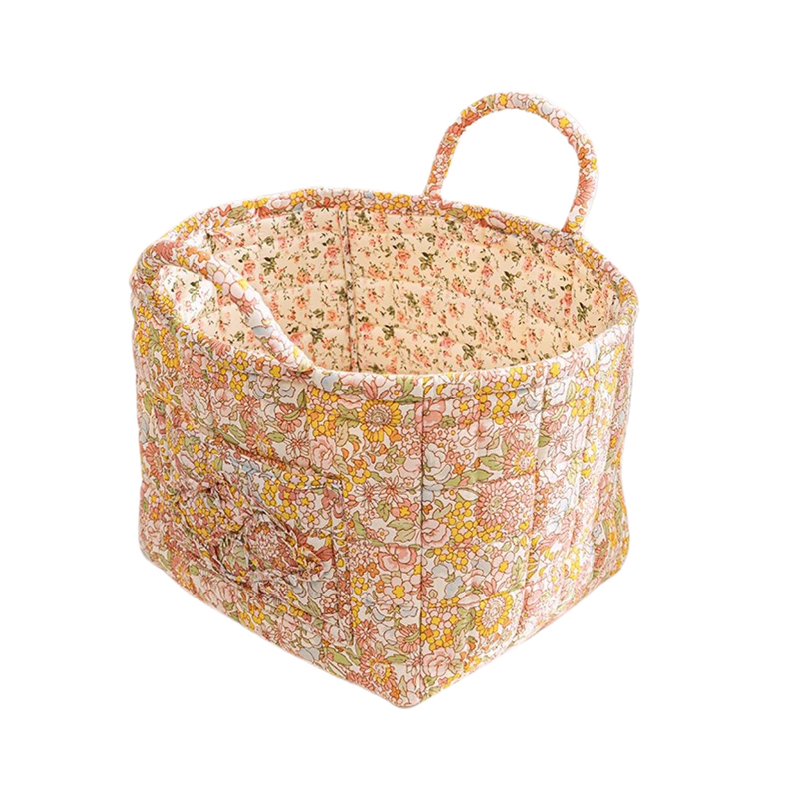 Women Large Capacity Fabric Sweet Floral Storage Baskets Laundry Baskets with Easy Carry Handles Laundry Hampers Home Decoration: Pink