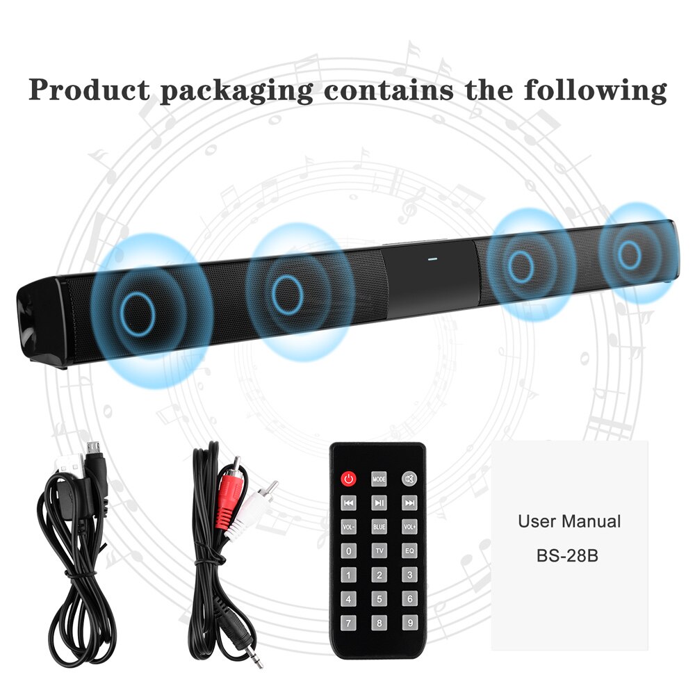 20W TV Sound Bar Verdrahtete und Drahtlose Bluetooth-kompatibel Hause Surround SoundBar für PC Theater TV Lautsprecher