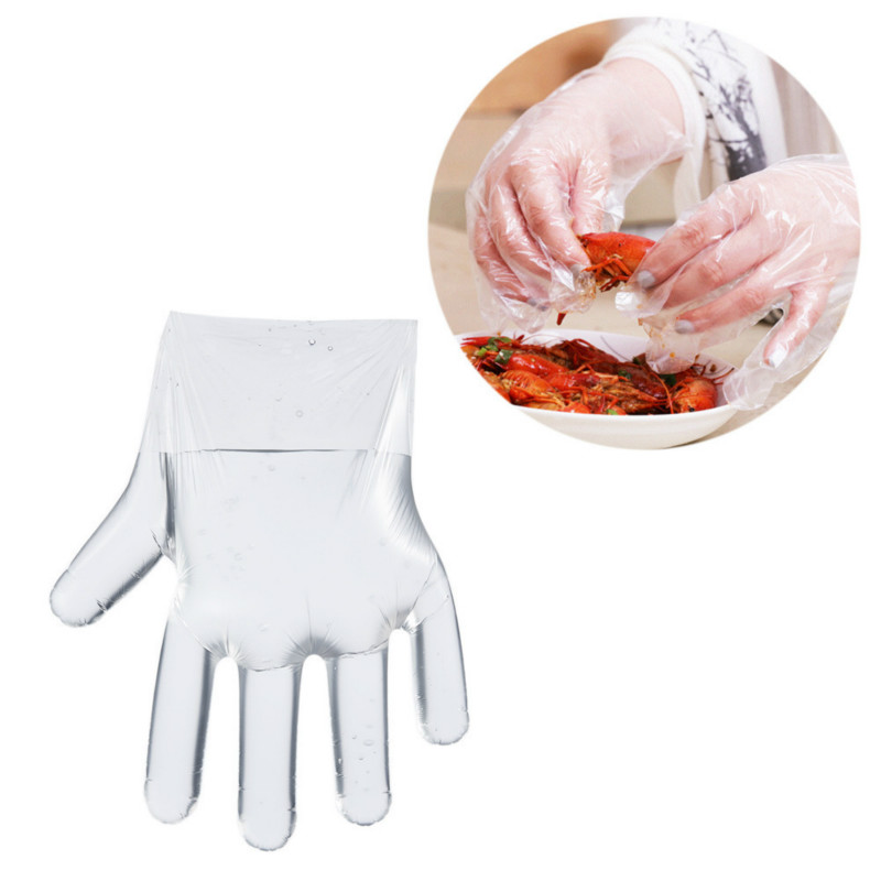 250 Paren Van Individuele Pakketten Wegwerp Sanitaire Handschoenen Transparant Plastic Pe Keuken Voedsel Winkel Takeaway Bescherming Hand