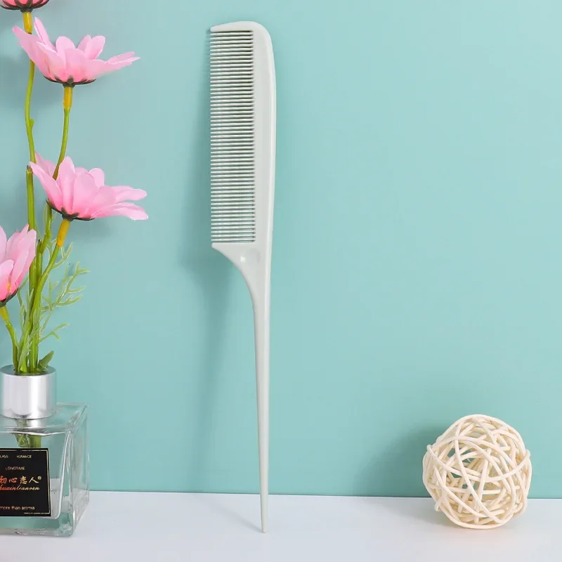 Peine de cola de pelo , peine de corte de pelo de salón , peines de estilismo para el cuidado del cabello de salón con pinchos de acero inoxidable: Rojo