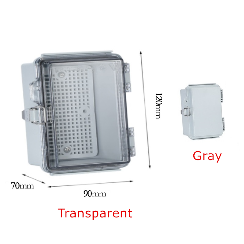 IP67 Waterproof Gray/Transparent Cover Enclosure Juction Box ABS Plastic Outdoor Electronic Instrument Hinge Case