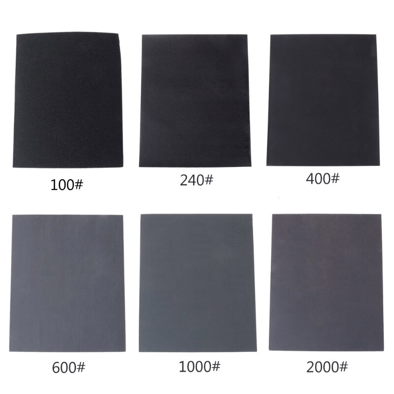2pcs 100/240/400/600/1000/2000 28x23cm Grit Aluminium Sanding Paper Oxide Wet Dry Abrasive Metal Wood Abrasive Tools #RW1209